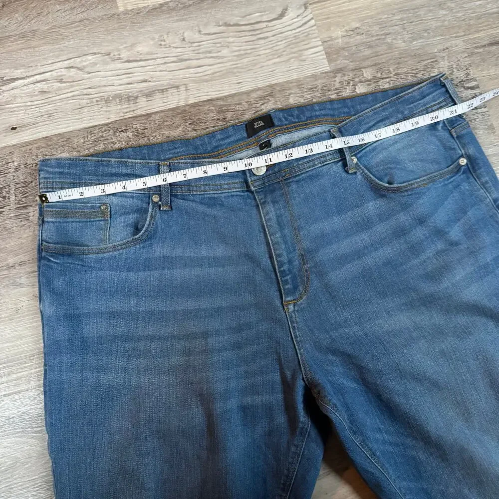 River Island Men’s Blue Denim Jeans Straight Leg Mid Rise Size 42